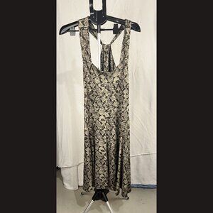 Michael Kors Brown Snake‑Print Sleeveless Dress – Women’s Large Snakeskin Midi